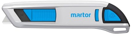 MARTOR Coltello di sicurezza con rientro lama, SECUNORM 500, cutter professionale, alluminio, per destrorsi e mancini, certificato GS
