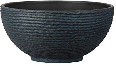 Stone Textured Effect Bowl Pot Plastic Planter, Single Pot - Suitable for Indoor or Outdoor Use - 20cm (H) x 40.5cm (Dia)