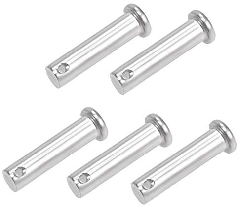 sourcing map 5 Stück Steckbolzen Einloch Gabelkopfstifte Gelenkstift 10 mm x 40mm, Splintstift Flachekopf, Edelstahl 304