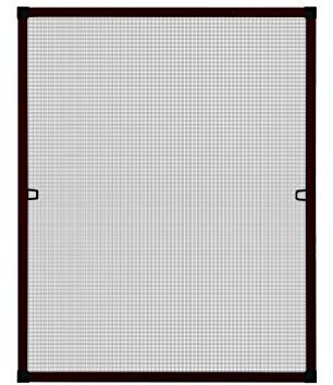 APANA Fliegengitter Fenster 40x60 cm braun - Alurahmen & robustes Fiberglasgewebe – Insektenschutz ohne Bohren mit Bürstendichtung – montagefertig – Fliegennetz