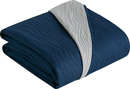 Erwin Müller Tagesdecke Polyester blau/grau Größe 220x250 cm