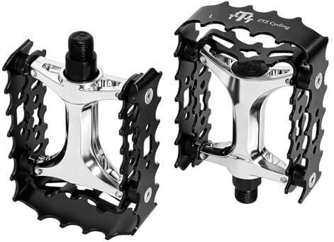 MTB Pedals Mountain Bike Pedals 9/16 Sealed Bearing,Aluminum Antiskid Durable Bicycle,Bike Platform Pedals Lightweight for BMX MTB (Black)