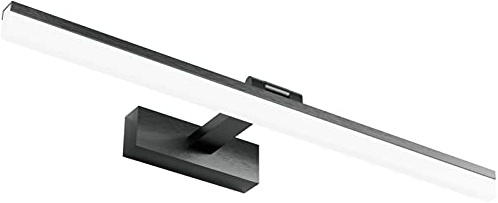 Klighten 18W LED Spiegelleuchte 180° drehbar Badleuchte 6000K, Schwarz | Wasserdicht IP44, Aluminium + Eisen, 60CM LED Spiegellampe für Spiegelschrank, Badezimmer