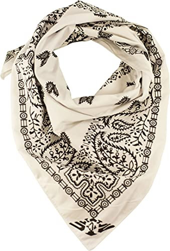 fashionchimp XXL Nicki-Halstuch aus 100% Baumwolle, 70x70 cm, Unisex Bandana, Halstuch, extra groß (Paisley-Weiß)
