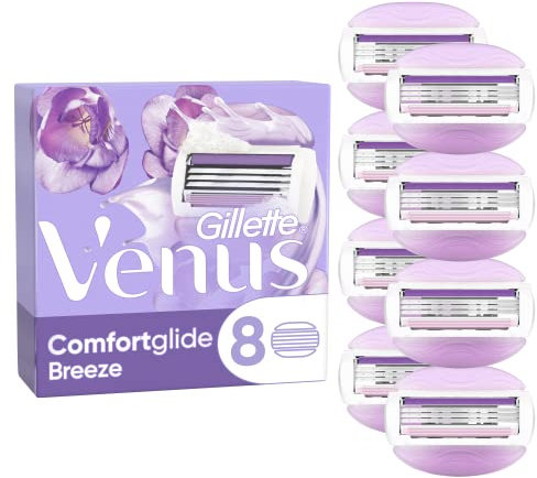 Gillette Venus Comfortglide Breeze Ersatzteile für Damenrasierer, 8 Stück, Nachfüllpackungen für eine glatte, saubere und langlebige Haarentfernung