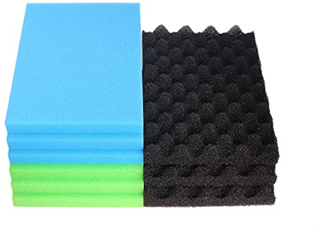 INGVIEE Kompatibel Schaumstoff Filterschwamm Set für Blagdon Mini-Pond 4500L und 6000L Modell (3X Schwarz Grob, 3X Grün Mittel, 3X Blau Fein)