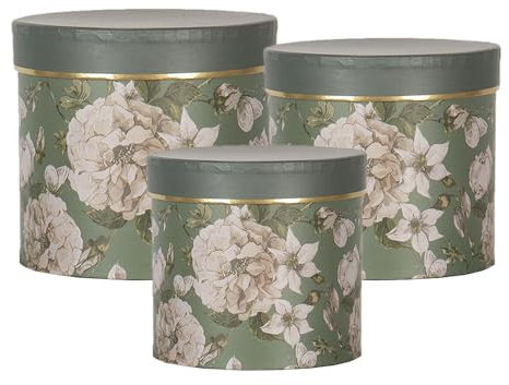 Clayre & Eef Hutschachtel (Set 3 Stück) Ø 20x17 / Ø 17x15 / Ø 14x13 cm grün 64743