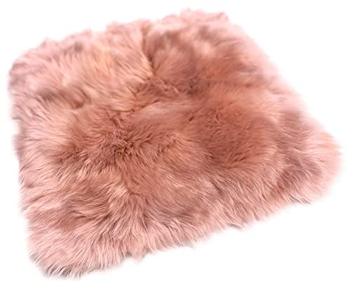 Rohn Moden Sitzkissen, Sitzauflage Schnucke aus echtem hochwolligem Lammfell für Stuhl, Rollstuhl, Katzenbett, Hundebett und Dekoration - Kuscheliges und vielseitiges Accessoire (rosa)