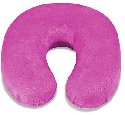 VIRSUS 1 Cuscino per il collo da viaggio in memory foam ortopedico, ideale per la cervicale, comodo e morbido relax in auto treno aereo Vari Colori (Rosa)