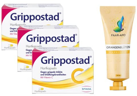 GrippostadKapseln Sparpack 3 X24 Kapsel EMRAmed inkl. einer hochwertigen Handcreme Marke Faar-Apo