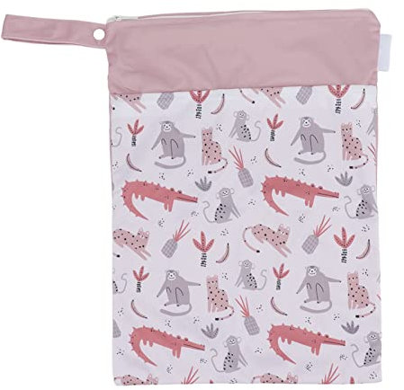 FTVOGUE 2 Stücke Baby Stoff Wickeltasche Hängende Wickeltasche wasserdichte Doppeltaschen Reißverschluss Kleidung Aufbewahrungstasche 29 X 40 cm (Katze)