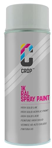 CROP Lackspray RAL 7035 Lichtgrau - Hohe Deckkraft, SCHNELLE TROCKNUNG, 100% inaltérable - Auto, Motorrad & Heimwerken - Matt - 400 ml