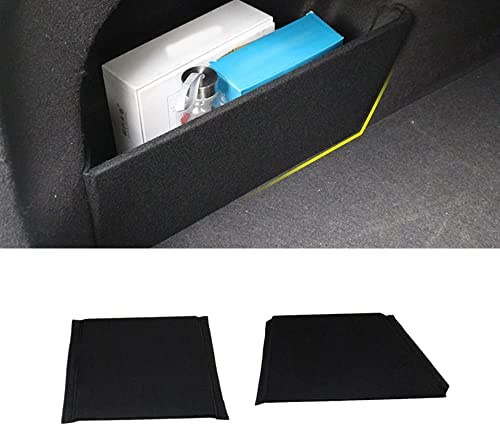 HIPATU 2 Stück Auto Kofferraum Organizer Seitenteiler Zubehör für VW Tiguan MK2 2017-2021, Schwarze Kofferraumtaschen Seitenstaublech Trennwand Aufbewahrungsblech