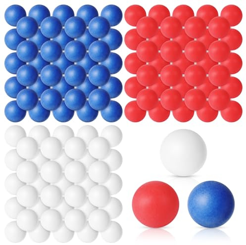 Libima 120 Pack Colored Table Tennis Balls 40 mm Plastic Balls Bulk for 4th of July Carnival Wedding Pool Games, DIY Arts, Pet Toys, School Patriotic Activities(Dark Blue, Red, White)