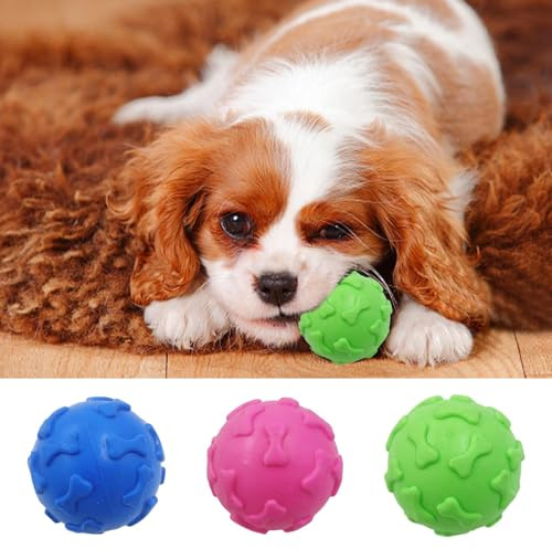 Hundeball Quietschend Unzerstörbar, Hundespielzeug Ball, Quietschball Für Große Und Kleine Hunde, Hundeball Schwimmfähig (Rosa, Blau, Grün)
