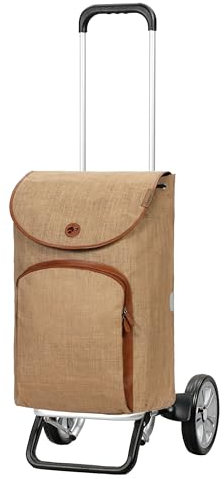 ANDERSEN Einkaufstrolley - Alu Star Shopper Reik beige 50 L geräumig, Leder, Aluminium, höhenverstellbar, Räder abnehmbar