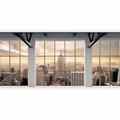murando PREMIUM Fotomurales New York Ciudad 550x250 cm XXL Papel de esquina | Papel pintado Decoración de Pared decorativos Murales moderna de Diseno Vista ventana Skyline Panorama