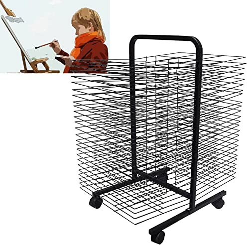 Kunst-Trockenständer, doppelseitig, mobil für Klassenzimmer und Studio, Zuhause, 50 Etagen, Aufbewahrung für Malerei, Handwerk, Kunstwerke, einfach zu bewegen und aufzubewahren