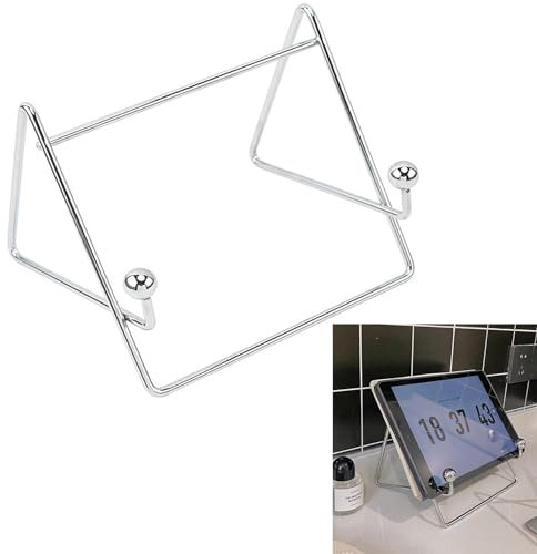 Portalibri in metallo, supporto per riviste, supporto trasparente per scrivania, supporto regolabile per ricette, libro di testo, libro musicale, iPad, 1 pz