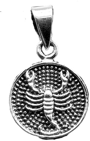 Kiss of Leather Ciondolo con segno zodiacale Scorpione in argento sterling 925 Si. 445, Argento sterling