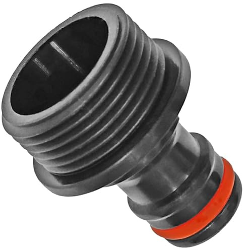 MegaHaustechnik Anschlußstück Stecker für Gardena Buchse aus Kunststoff PP mit 3/4 Zoll Außengewinde Außendurchmesser 26mm AG Gewinde Wasserhahn Gartenschlauch Kupplung Adapter Verbinder