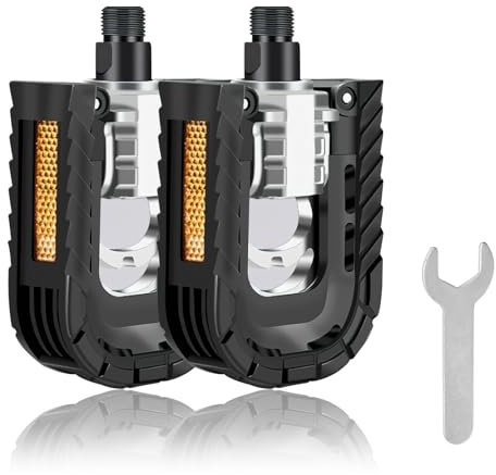 9/16'' Bicycle Pedal Set - Non-Slip Aluminum Pedals for Road, Mountain, BMX, MTB, and City Bikes - Durable, Lightweight, Anti-Slip with Reflector, Easy Installation