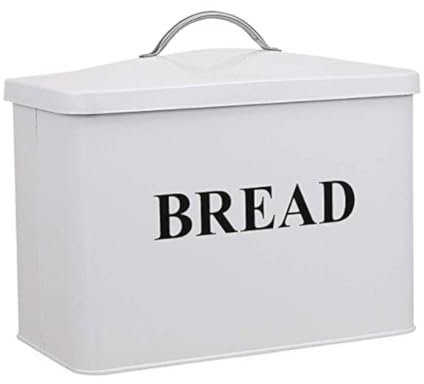 Contenitore Per Il Pane Contenitore Per Il Pane In Metallo Contenitore Per La Conservazione Domestica Con Coperchio Scatola Di Stoccaggio Per Armadietto Ristorante Cucina Domestica Portapane(White)