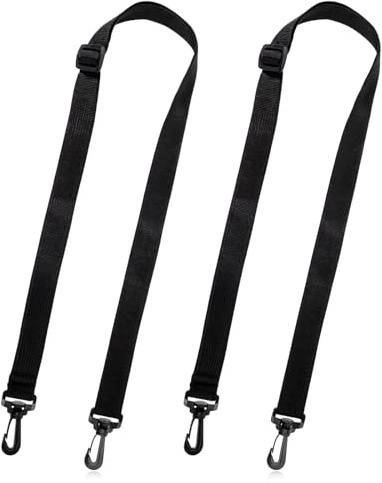 EupHHonycs 2 Pack Straps with Clips, Black Adjustable Straps with Clips for Bags, Replacement Shoulder Strap for Bags, Bag Strap Replacement for Water Bottle Carrier Sling Bag