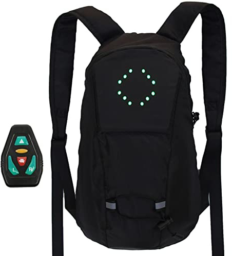 Zaino con indicatori di direzione a LED - Zaino riflettente con telecomando luminoso, accessorio impermeabile per zaino da viaggio per bicicletta per uomo e donna