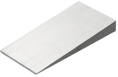 PATIKIL Metal Wedge, 4.8x2.4x0.6 Inch Carbon Steel Wedge Shims Triangle Flange Beveled Washers Strong Durable for Pipe Fitting Welding Tool Factory Lathe Machine Tool, Silver Tone