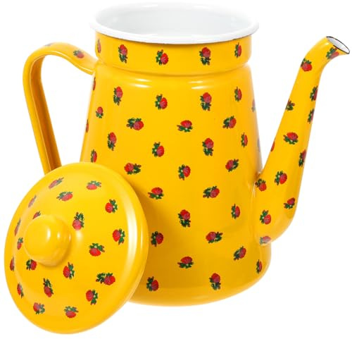 HOMSFOU Emaille Wasserkocher, Vintage Kaffeekanne, für das Lagerfeuer, Verschiedene Farben, 1.5L