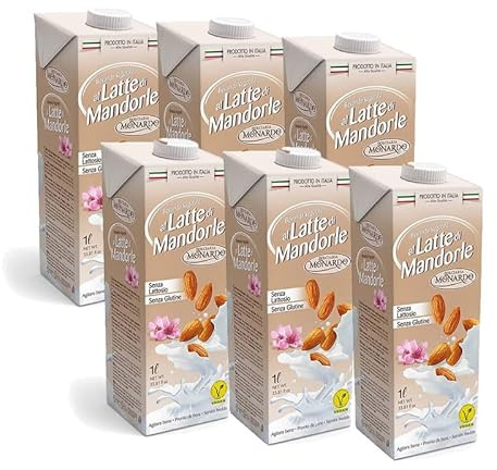 6 x Latte di mandorla artigianale Calabrese 1 Lt | FORMATO RISPARMIO 6 BRICK 1 LT CAD.