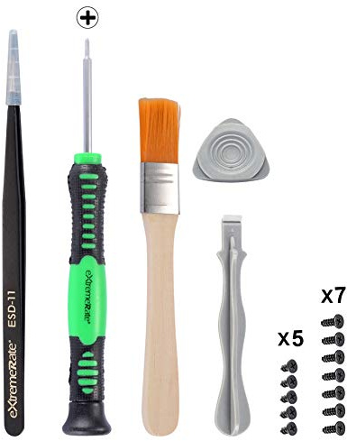 eXtremeRate Outils de Réparation pour ps4 Manette, Kit d'Outils de Démontage Tournevis PH00 Vis Pincette Levier Brosse de Nettoyage pour ps4 Pro Slim Manette pour ps3 Manette