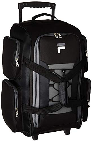 Fila 22 Lightweight Carry On Rolling Duffel Bag, Black, One Size