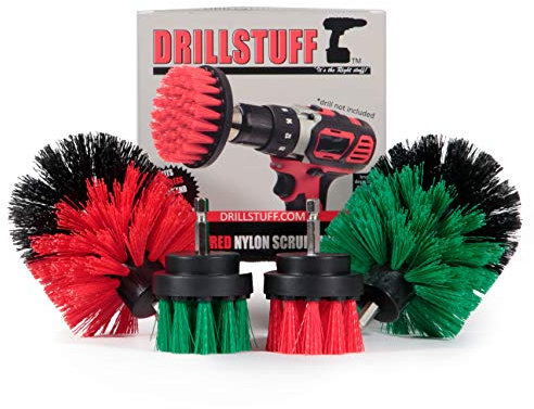 Drill Brush Cleaning Brush Attachments for Drill - Oven Cleaning Brush - Rotary Scrub Brush for Kitchen Sink - Concrete, Masonry Brush - Patio, Deck, Garden Scrub Brushes - Tile and Grout Cleaner