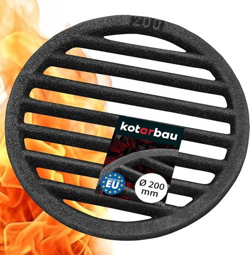 KOTARBAU Fireplace Grate, Diameter 20 cm, Round Grate, Fireplace, Ash Grate, Table Grate, Stove Grate, Fireplace, Replacement Parts, Accessories, Cast Iron Grate, Oven Grate, Grill Fireplace, Round