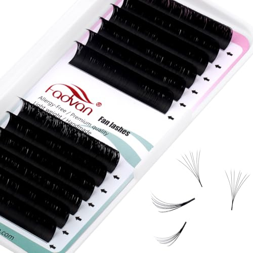 Selbstfächernde Volumen Wimpern Easy Fan Lashes Wimpernverlängerung D Curl 0.05mm 13mm 12Row Leicht Fächernde Wimpern für Volumentechnik Wimpern Extensions (13mm, 0.05-D) | Individuelle Wimpern aus Naturseide, 2D-20D Wimpernverlängerung nach Maß, für den professionellen und persönlichen Gebrauch