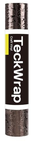TECKWRAP Metallic Textured Chrome Vinyl Adhesive Vinyl for Craft Cutter 1ft x 5ft, Black Gold
