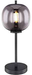 Lampada da tavolo a LED con sfera in vetro fumé Ø 18,5 cm, metallo nero
