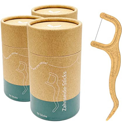 VIGOROUS® 150 Stk. nachhaltige Zahnseide Sticks - Zahnsticks für Zahnreinigung - vegane Zahnseidenhalter - ungewachste Dental Floss Picks für Zahnhygiene - Dental Sticks für Erwachsene und Kinder