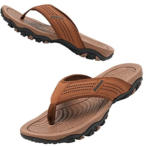 Herren Zehentrenner Flip Flops Sandalen Pantoletten Rutschfest Badelatschen