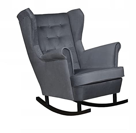 Family Meble Schaukelsessel, Modell Diana, Skandinavisch, Relaxsessel aus Webstoff, Loungesessel, Ohrensessel, Fernsehsessel, Bequemer Sessel, Für Wohnzimmer, Esszimmer, Schlafzimmer, Amore 32