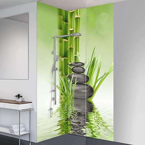 yourplate Duschrückwände mit individueller Größe (2 Rückwände – Premium Nano Matt – bsspa200) – Duschrückwand Alu mit Feuchtigkeitsschutz – Rückwand Dusche zur einfachen Montage
