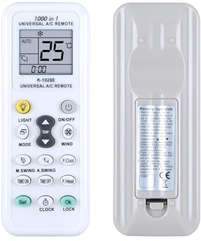 TCNOUMT Telecomando universale disponibile per la maggior parte dei modelli Universale 1000-in-1 K-1028E Aria Condizionata Telecomando Wireless Telecomando LCD digitale