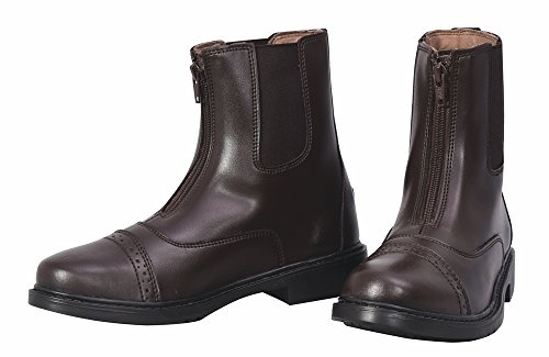 TuffRider Ladies Starter Front Zip Paddock Boots | Durable, Easy to Clean Water-Resistant Horse Riding Boots for Women - Mocha - 10.5 - Wide