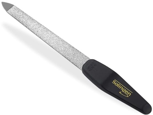 Saphirnagelfeile Nagelfeile Solingen Maniküre Made in Germany fein/grob | Pediküre Feile Schwarz Nagelpflege für Hände und Füße 12,6 cm