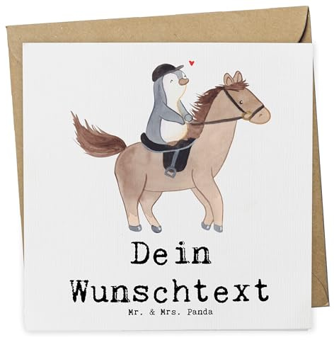 Mr. & Mrs. Panda karte personalisiert Pferd Reiten - Personalisierte Geschenke, Postkarte, Reitverein, Reitsport, Pferde, Geschenk, Karten, grußkarte, Reitstall