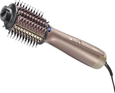 BaByliss Air Power Volume - 2-in-1 Hair Dryer and Styler, Wet and Dry Modes, Smoothing Blow Dryer Brush with 3 Temperature Settings, Ionic & Ceramic, Gold, AS95U