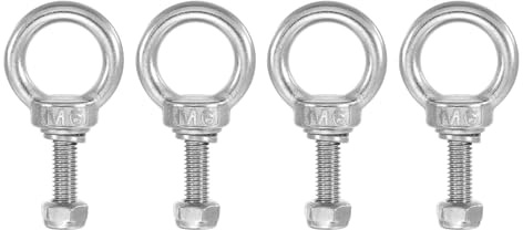 PATIKIL Boulons d'Œil d'Épaule de Levage M6x20 Acier inoxydable 304 Filetage Mâle avec Joint d'Écrou à Vis Hexagonale Rondelle Plate pour Suspendre Chaîne Câble Métallique, 4 ensembles