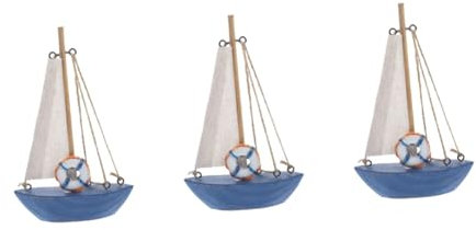 SEWACC 3stücke Mediterranes Holz-segelboot Ornament Vintage Segelboot Modell Für Kreative Wohnraumdekoration Für Strand Und Themenräume